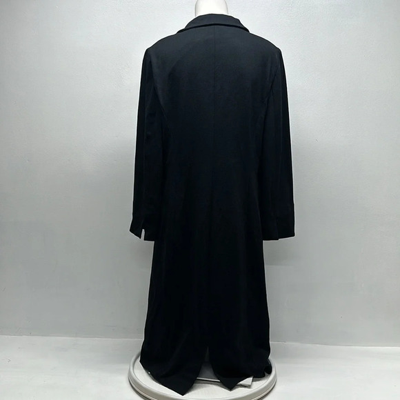 Nina McLemore Dress A-Line Sheath Collared Viscose Midi Knit Stretch Black 10 - Picture 4 of 9